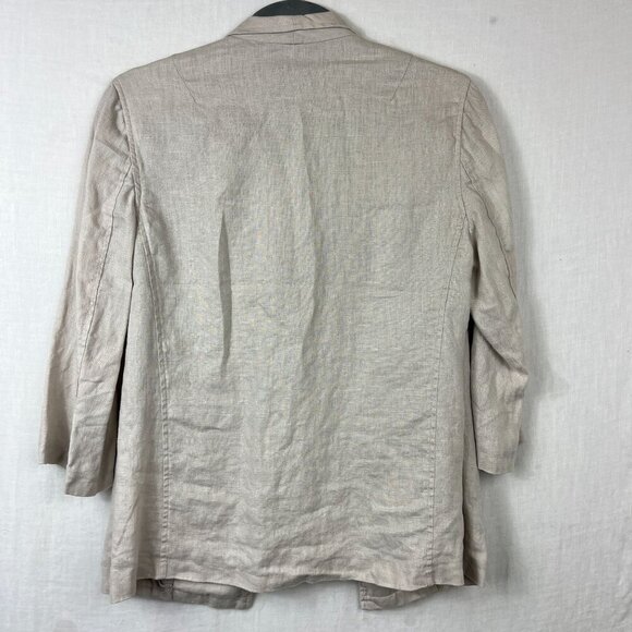 Neiman Marcus 100% Linen Open Front Top Women S Lagenlook Oversize Minimalist - Picture 6 of 9